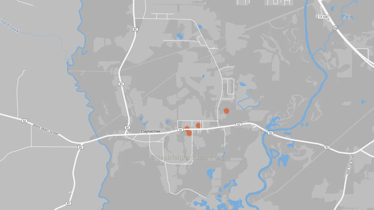 Bike Grade map of Clayhatchee, AL