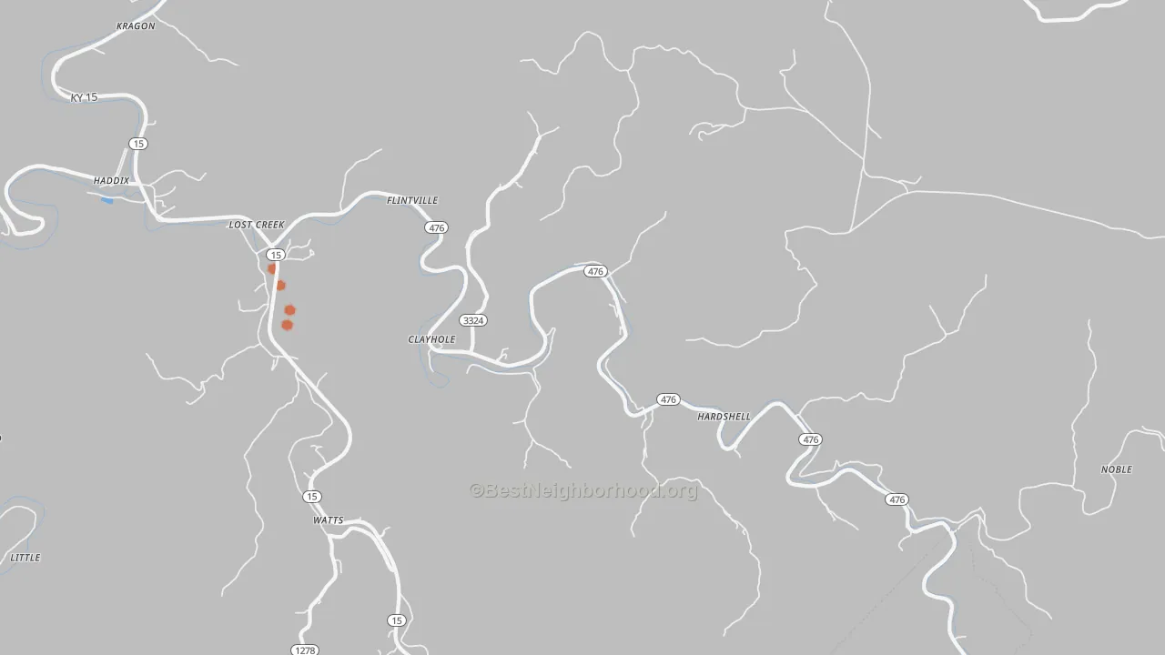 Bike Grade map of Clayhole, KY