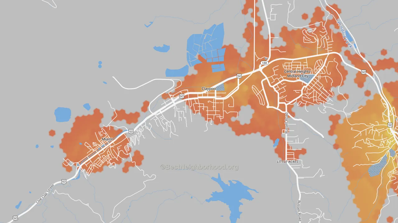 Bike Grade map of Claypool, AZ