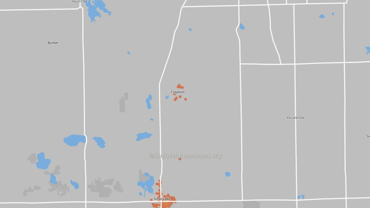 Bike Grade map of Claypool, IN