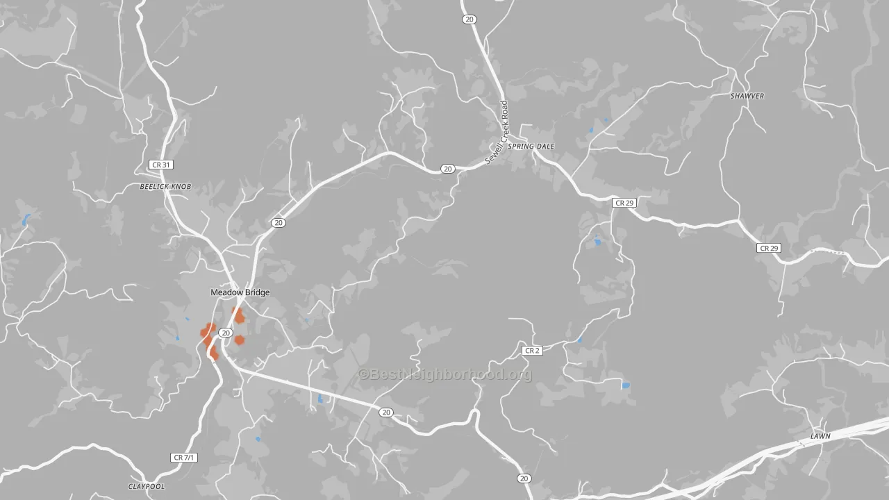 Bike Grade map of Claypool, WV