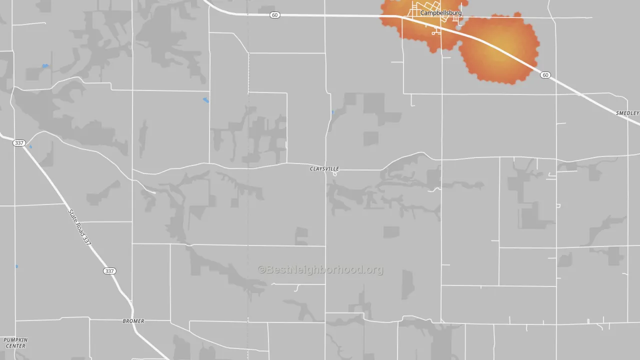 Bike Grade map of Claysville, IN