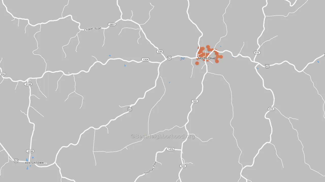 Bike Grade map of Claysville, KY