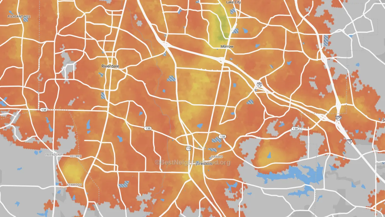 Bike Grade map of Clayton County, GA