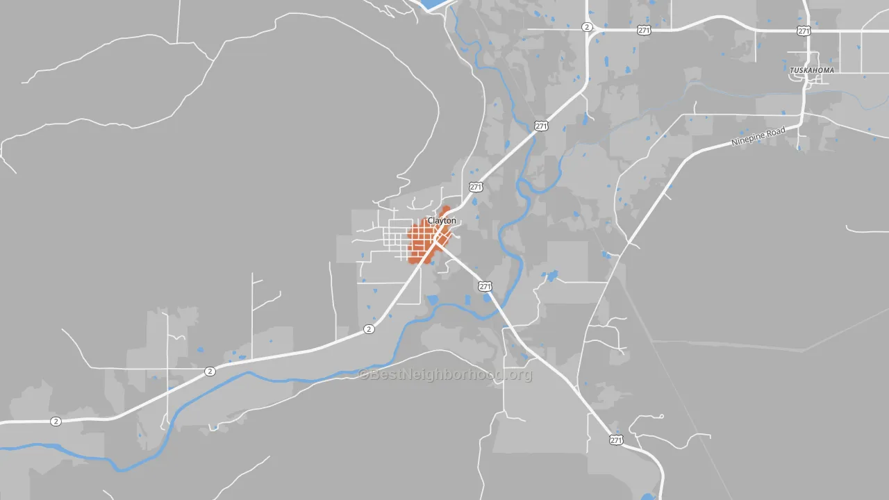 Bike Grade map of Clayton, OK