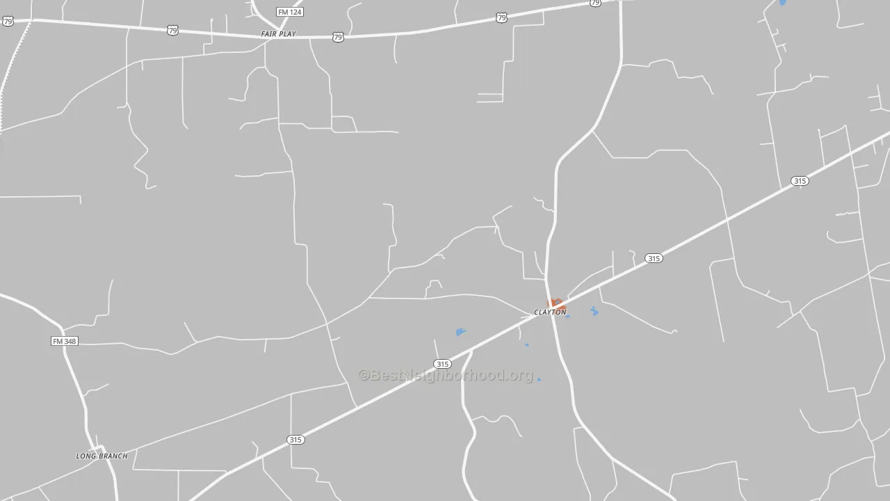 Bike Grade map of Clayton, TX