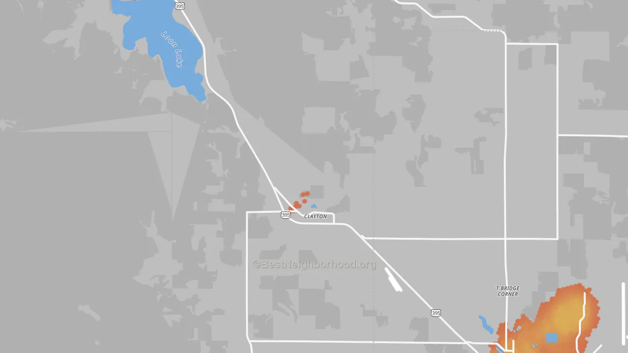 Bike Grade map of Clayton, WA