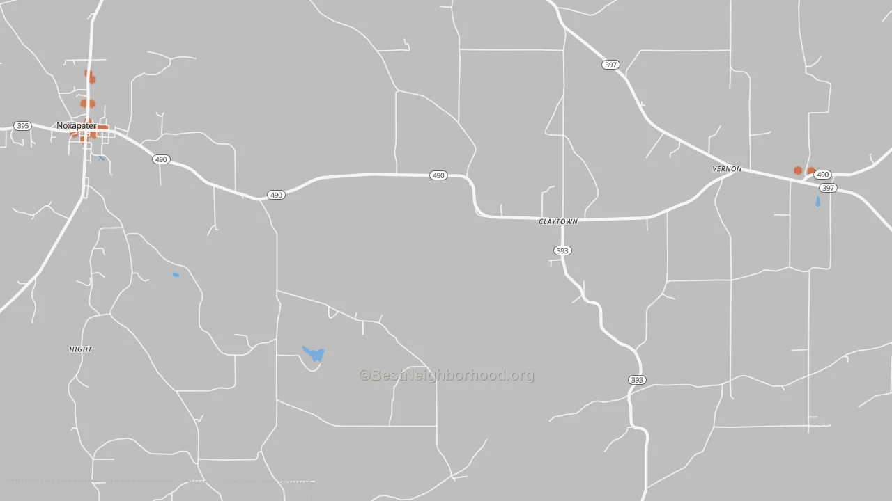 Bike Grade map of Claytown, MS