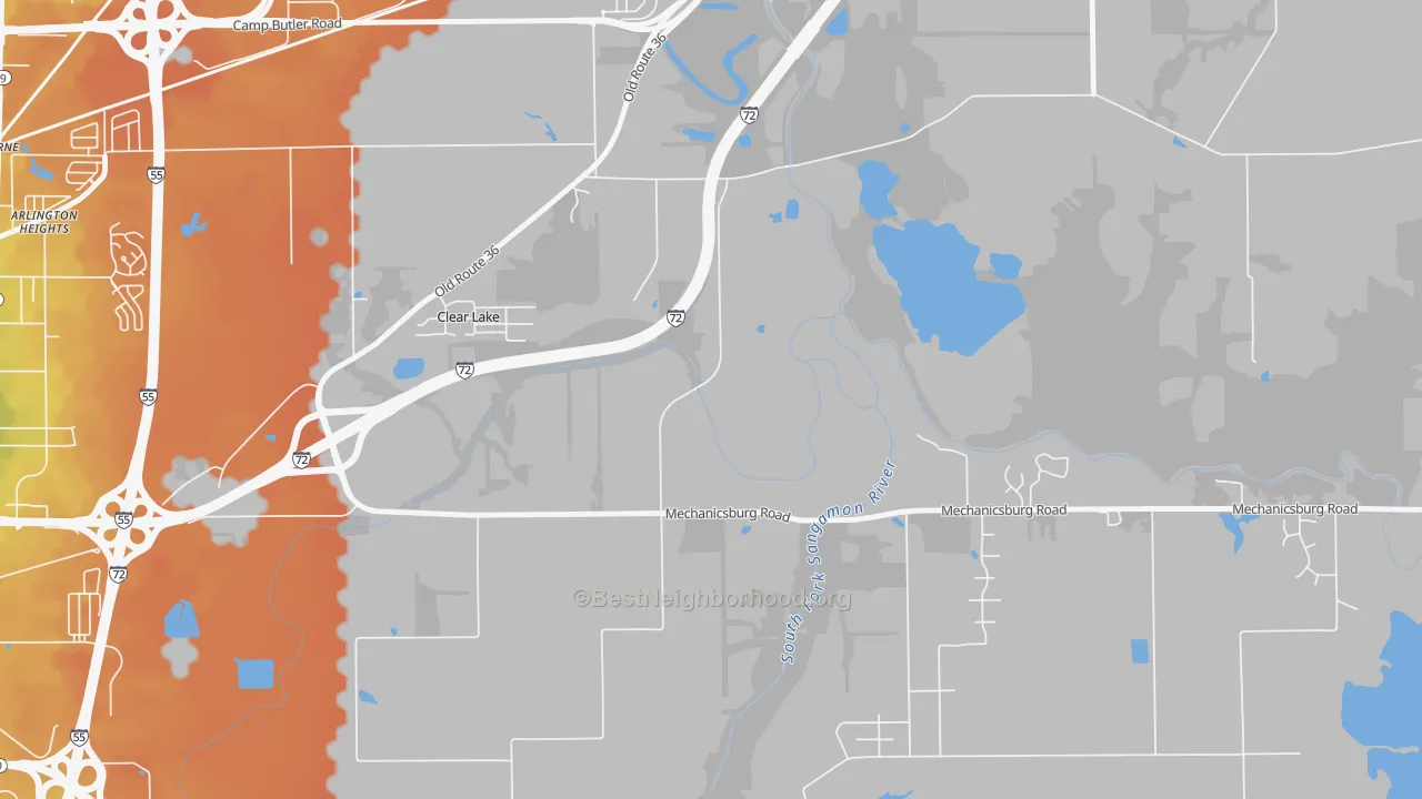 Bike Grade map of Clear Lake, IL