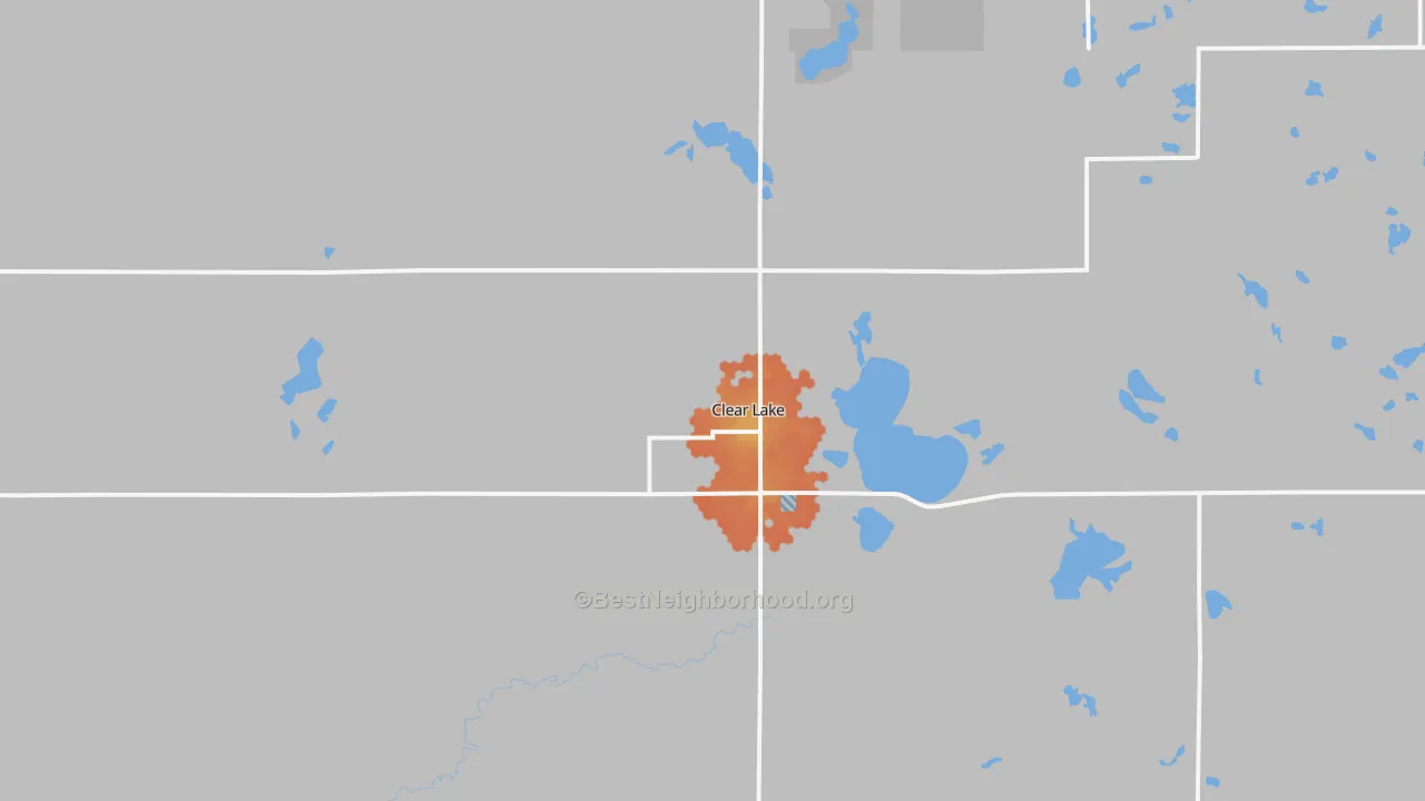 Bike Grade map of Clear Lake, SD
