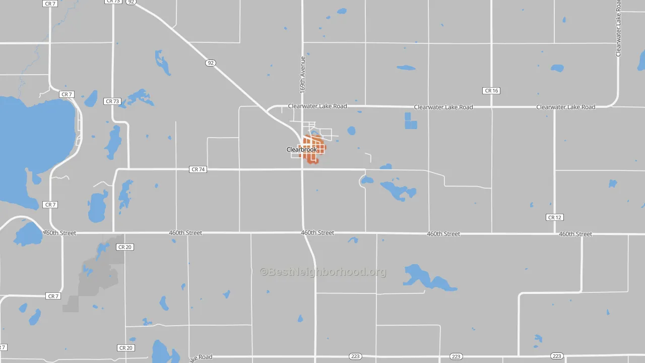 Bike Grade map of Clearbrook, MN