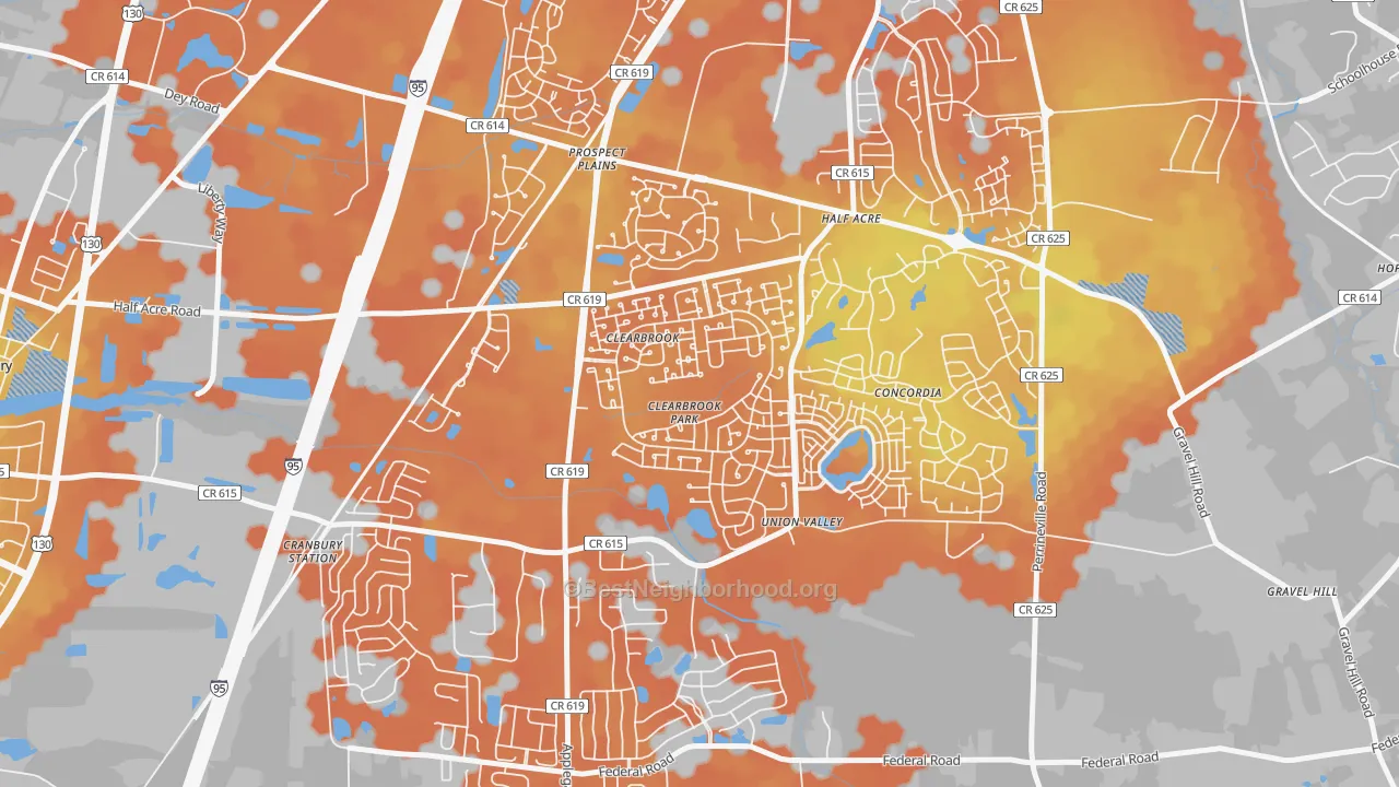 Bike Grade map of Clearbrook Park, NJ