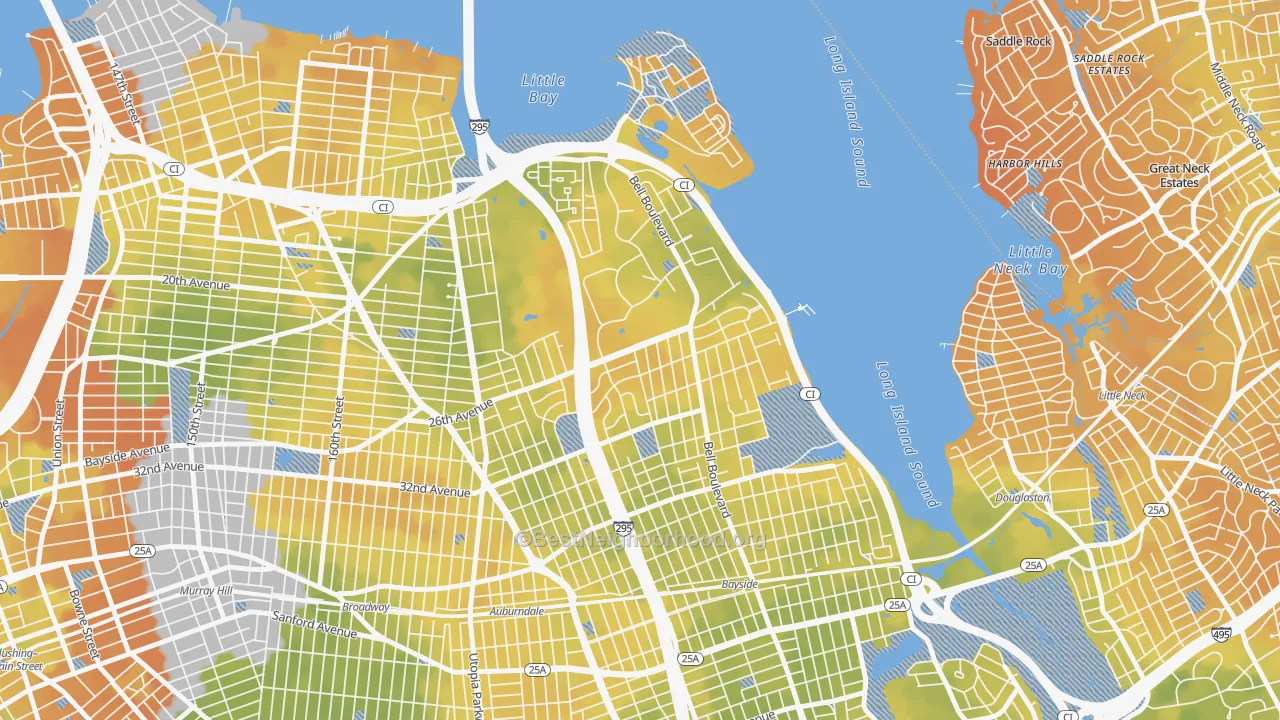 Bike Grade map of Clearview, Queens, NY