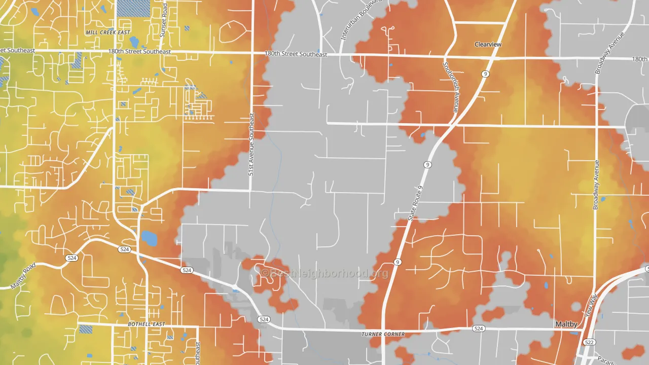 Bike Grade map of Clearview, WA