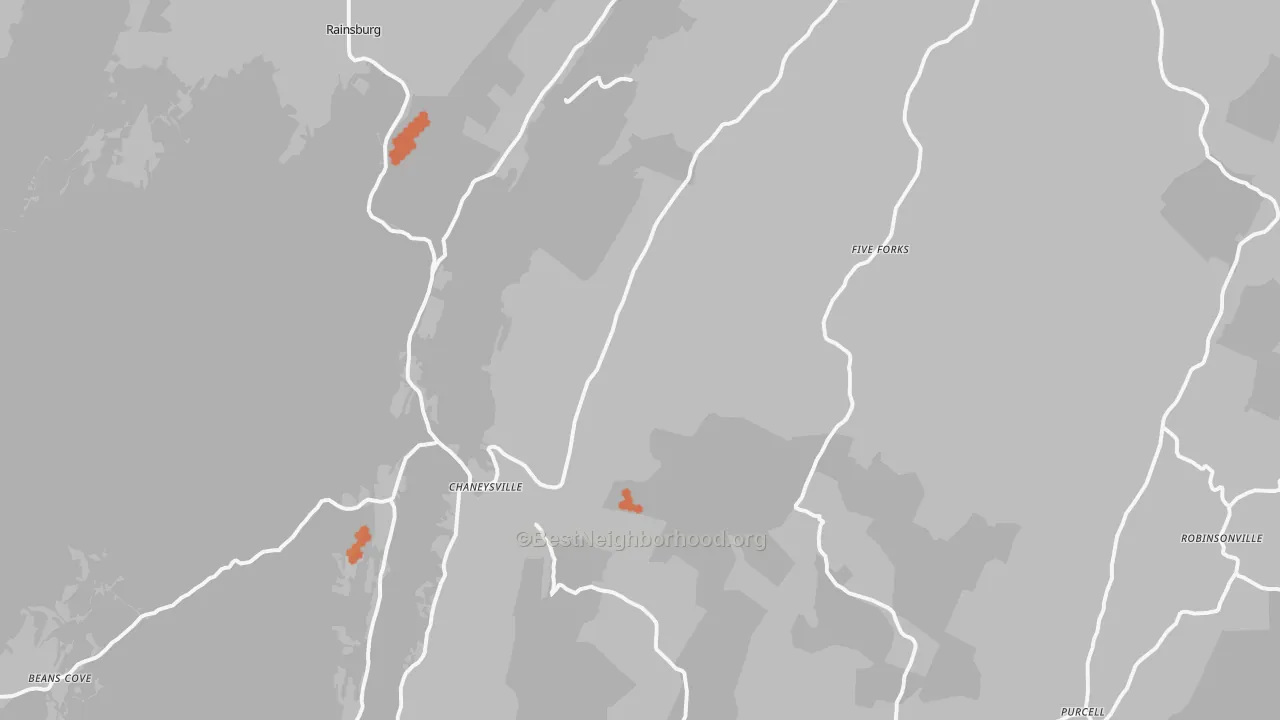Bike Grade map of Clearville, PA
