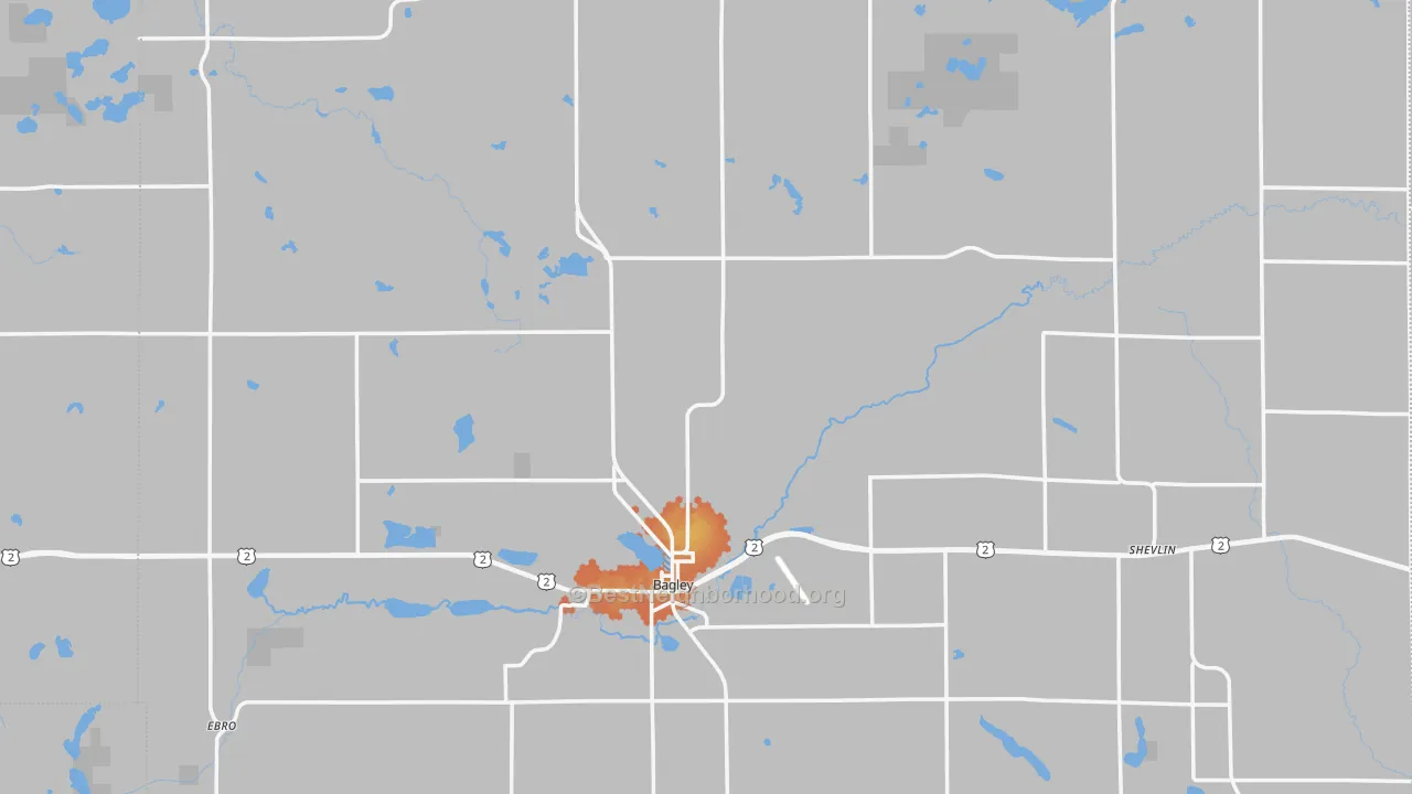 Bike Grade map of Clearwater County, MN
