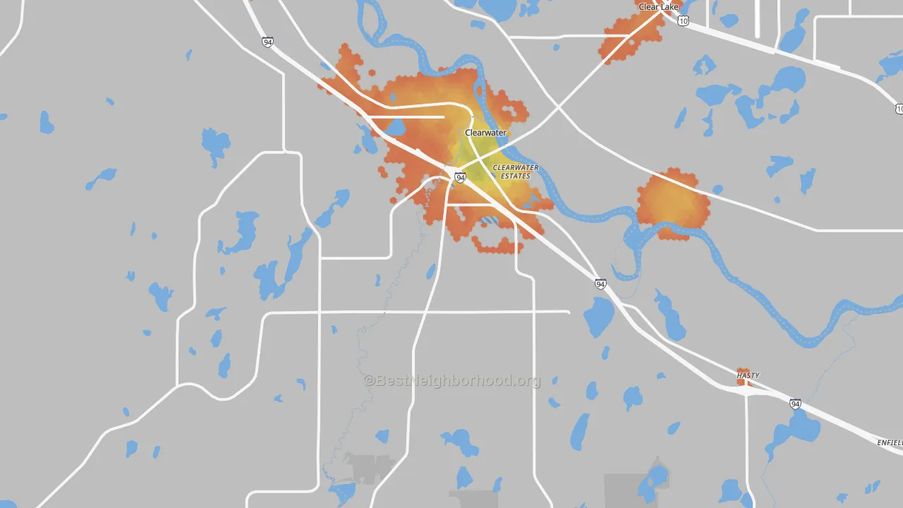 Bike Grade map of Clearwater, MN