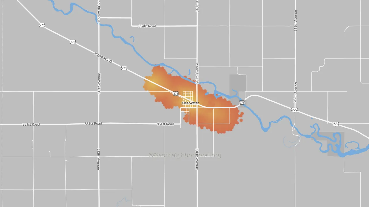 Bike Grade map of Clearwater, NE