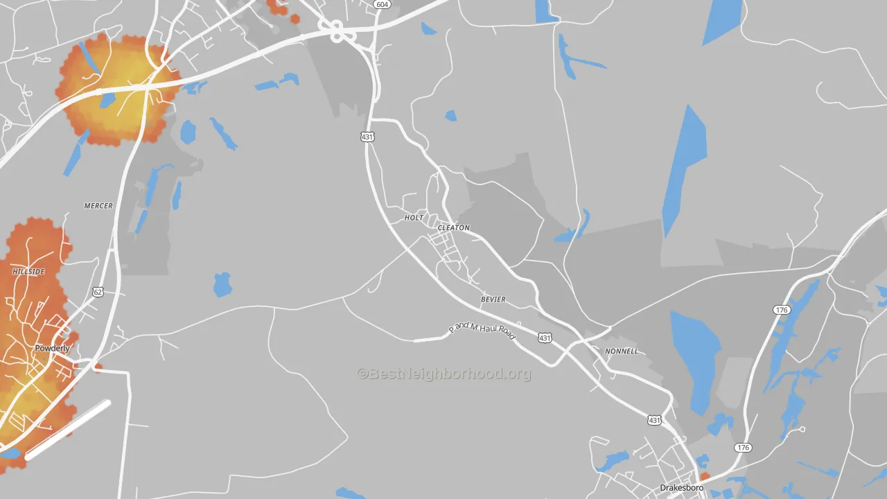Bike Grade map of Cleaton, KY