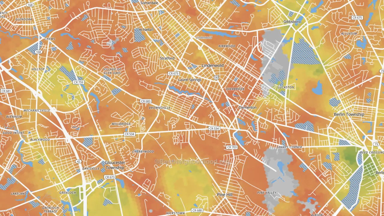 Bike Grade map of Clementon, NJ