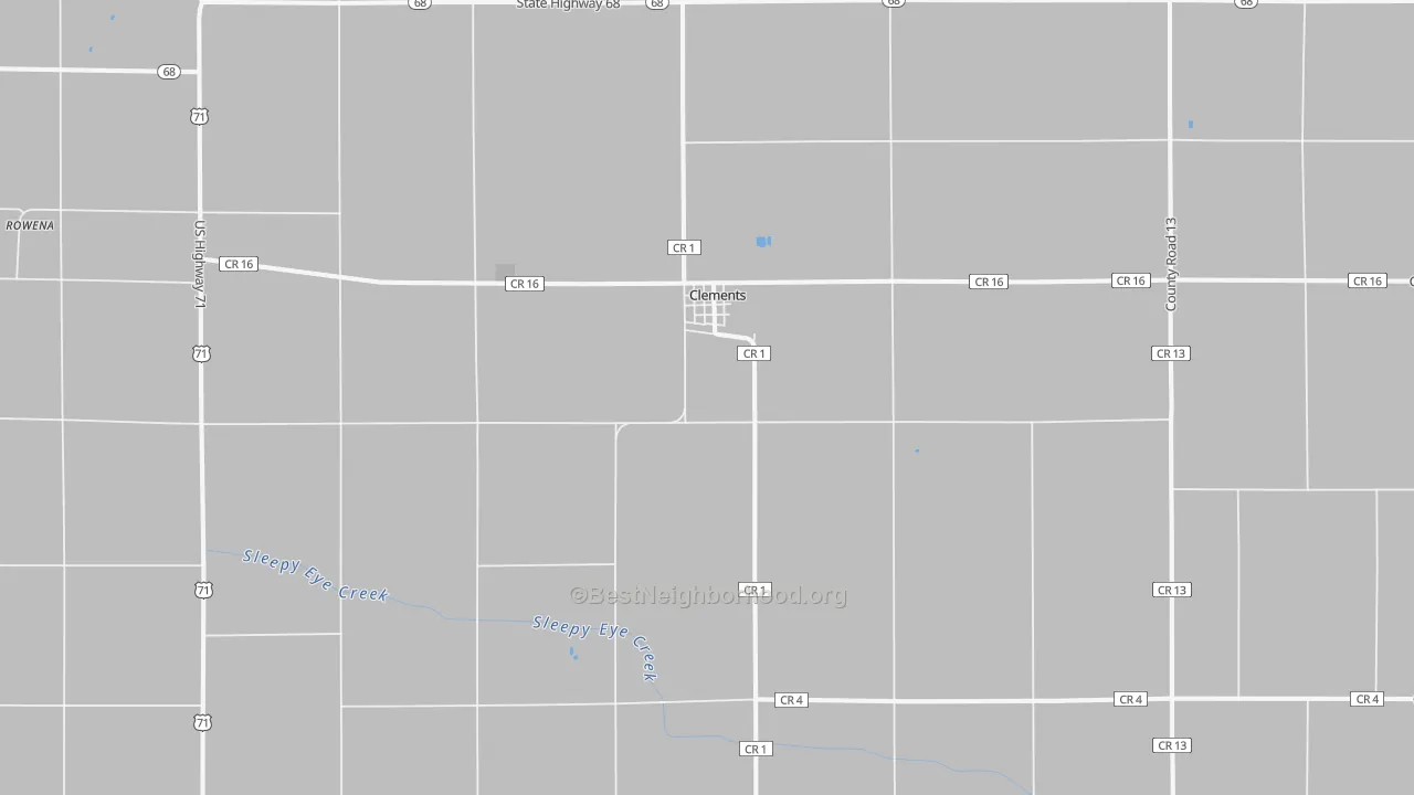 Bike Grade map of Clements, MN