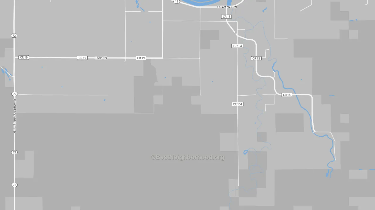 Bike Grade map of Clementson, MN