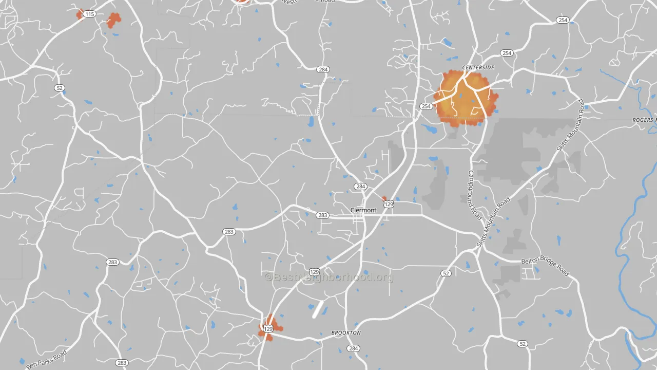 Bike Grade map of Clermont, GA