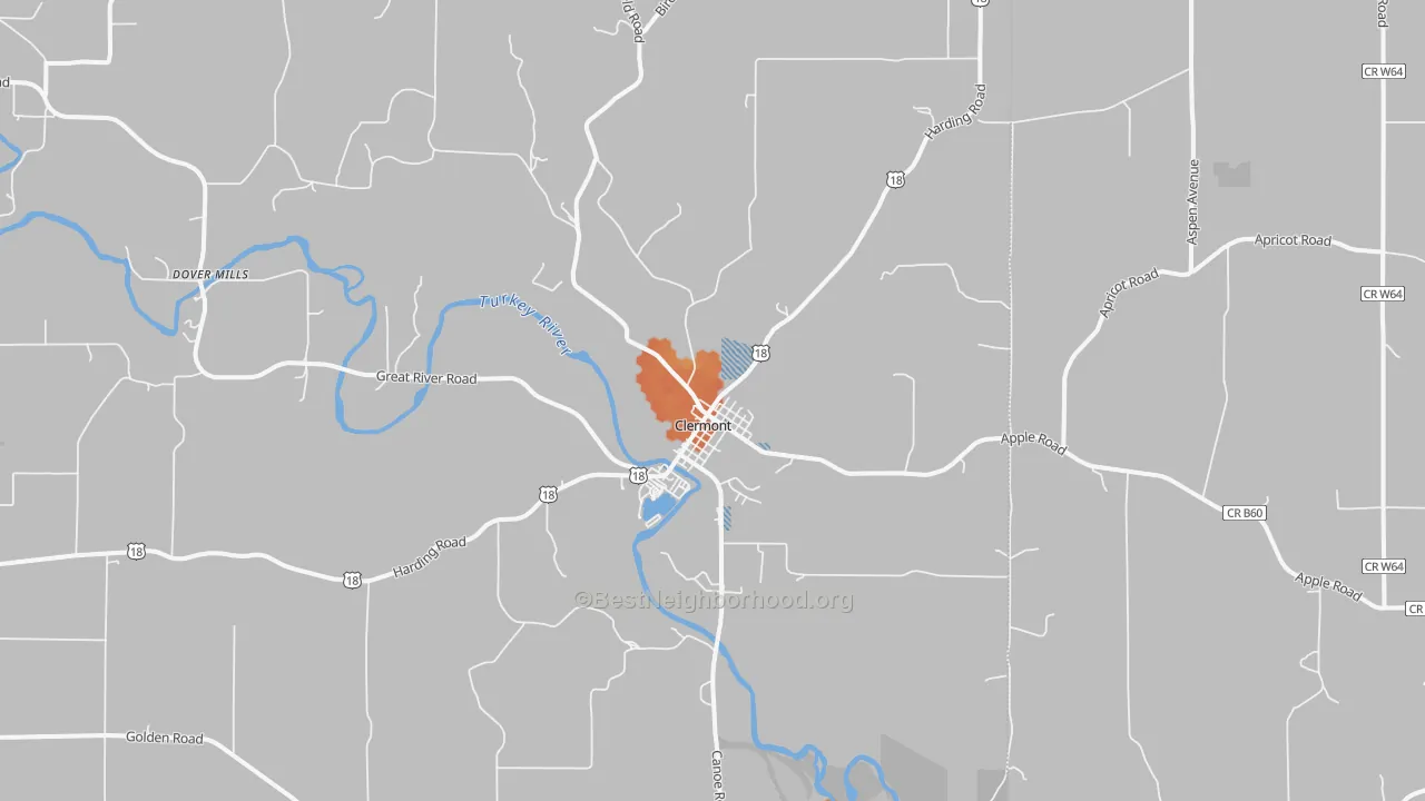 Bike Grade map of Clermont, IA