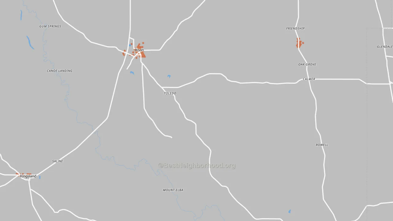 Bike Grade map of Cleveland County, AR