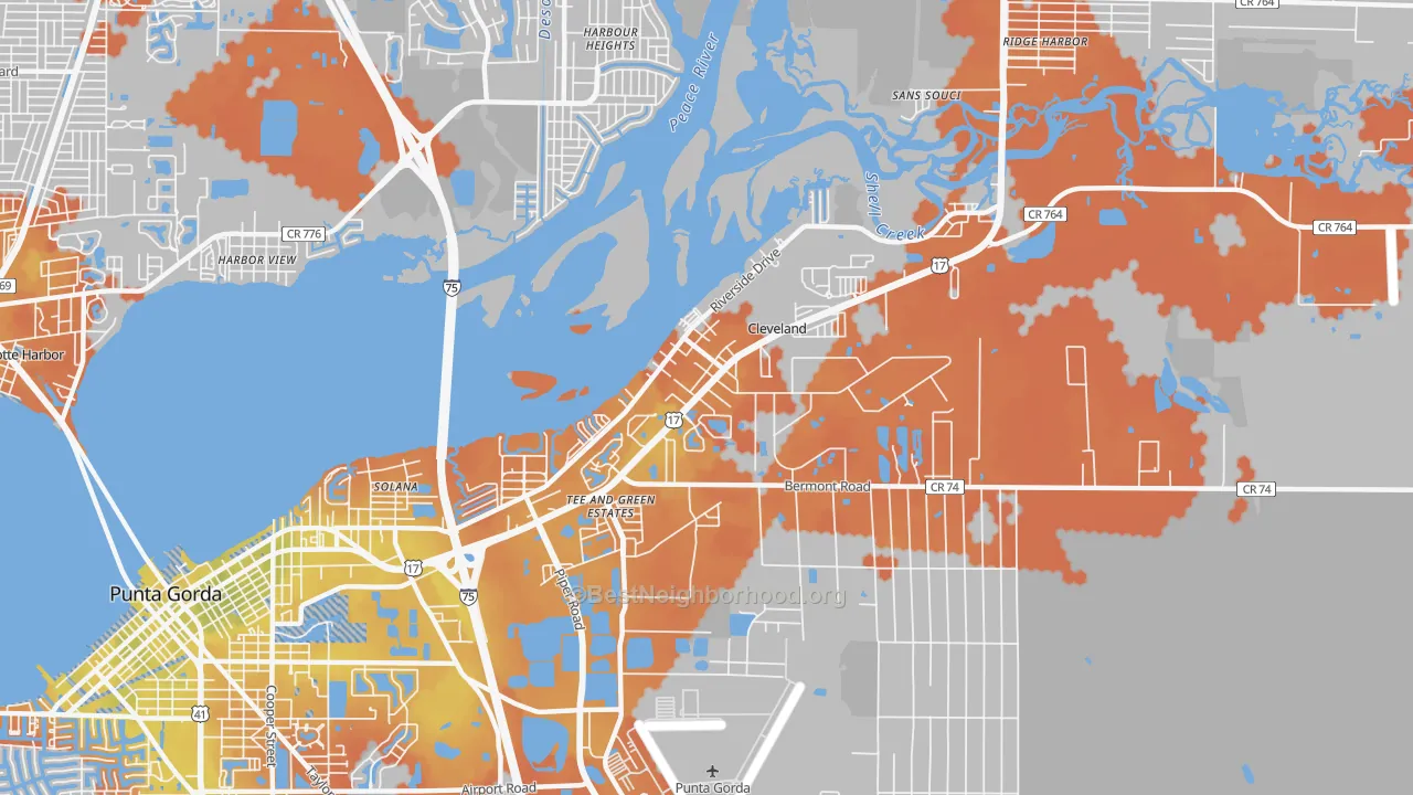 Bike Grade map of Cleveland, FL