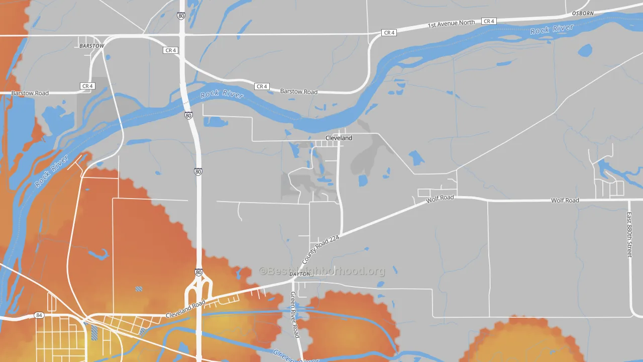 Bike Grade map of Cleveland, IL