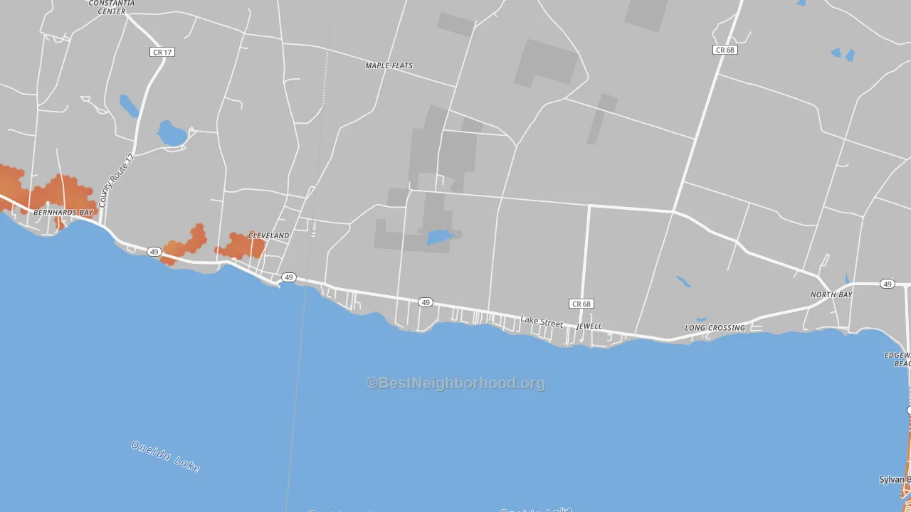 Bike Grade map of Cleveland, NY