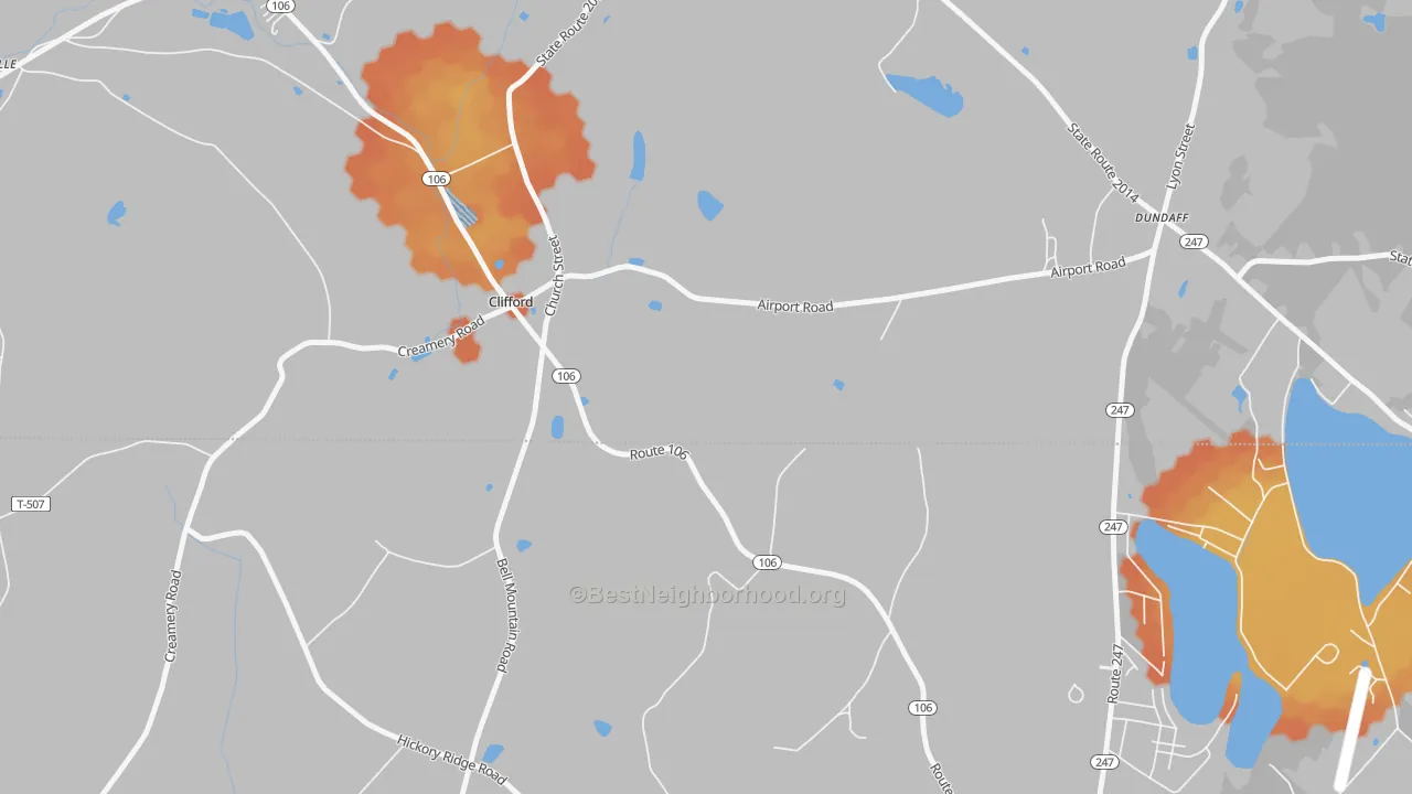 Bike Grade map of Clifford, PA