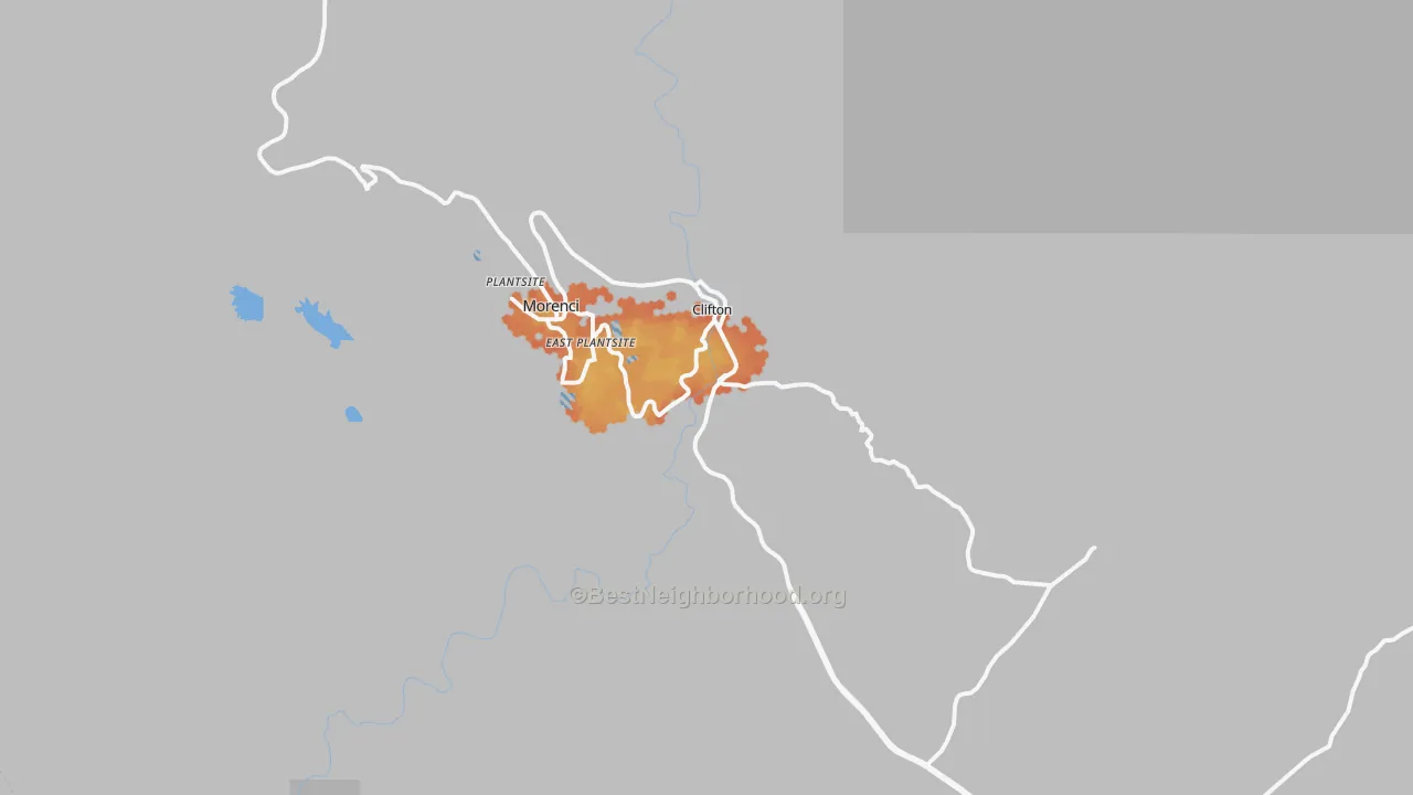 Bike Grade map of Clifton, AZ