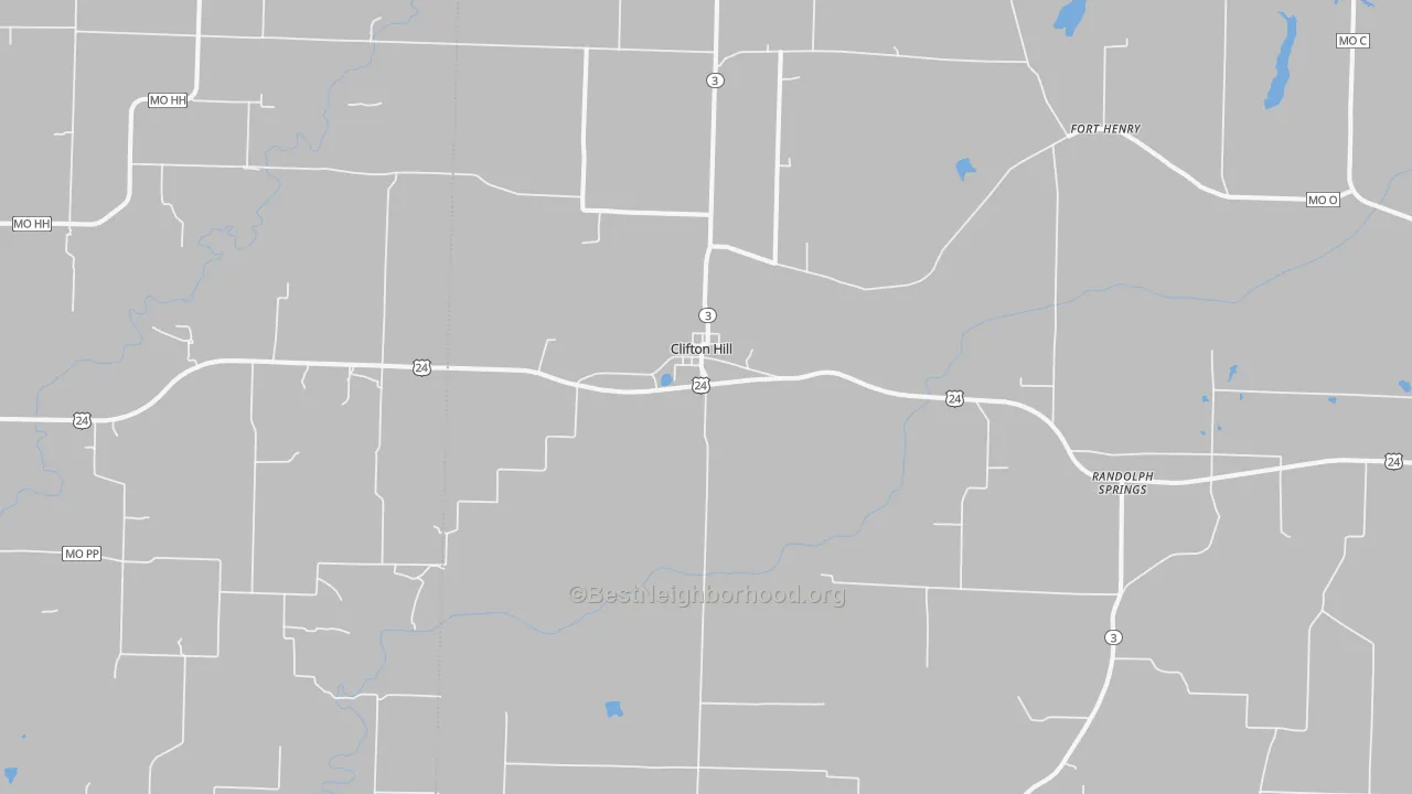 Bike Grade map of Clifton Hill, MO