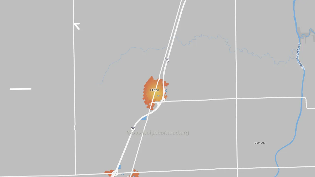 Bike Grade map of Clifton, IL