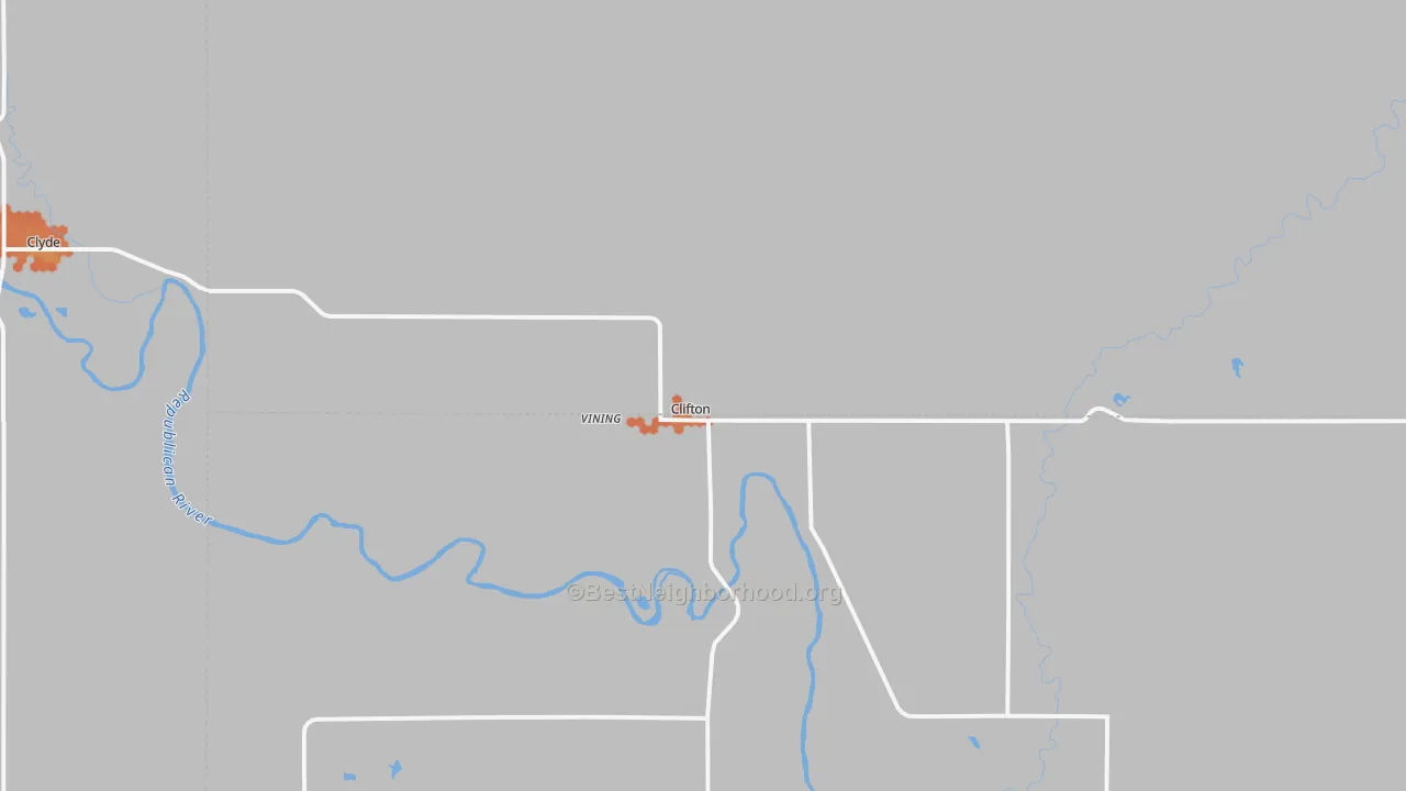Bike Grade map of Clifton, KS