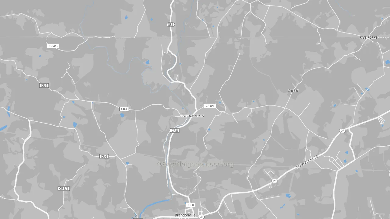 Bike Grade map of Clifton Mills, WV