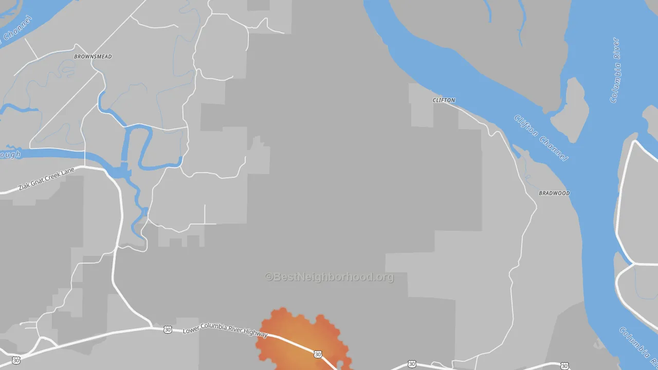 Bike Grade map of Clifton, OR