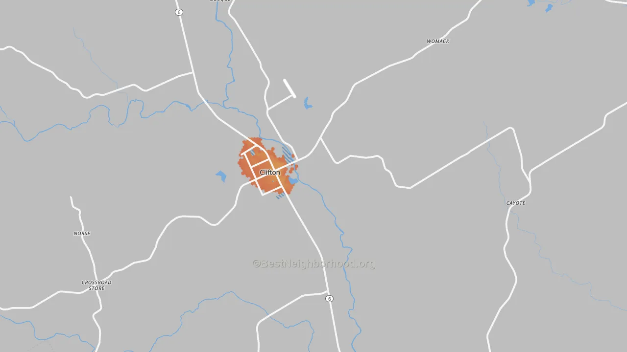 Bike Grade map of Clifton, TX