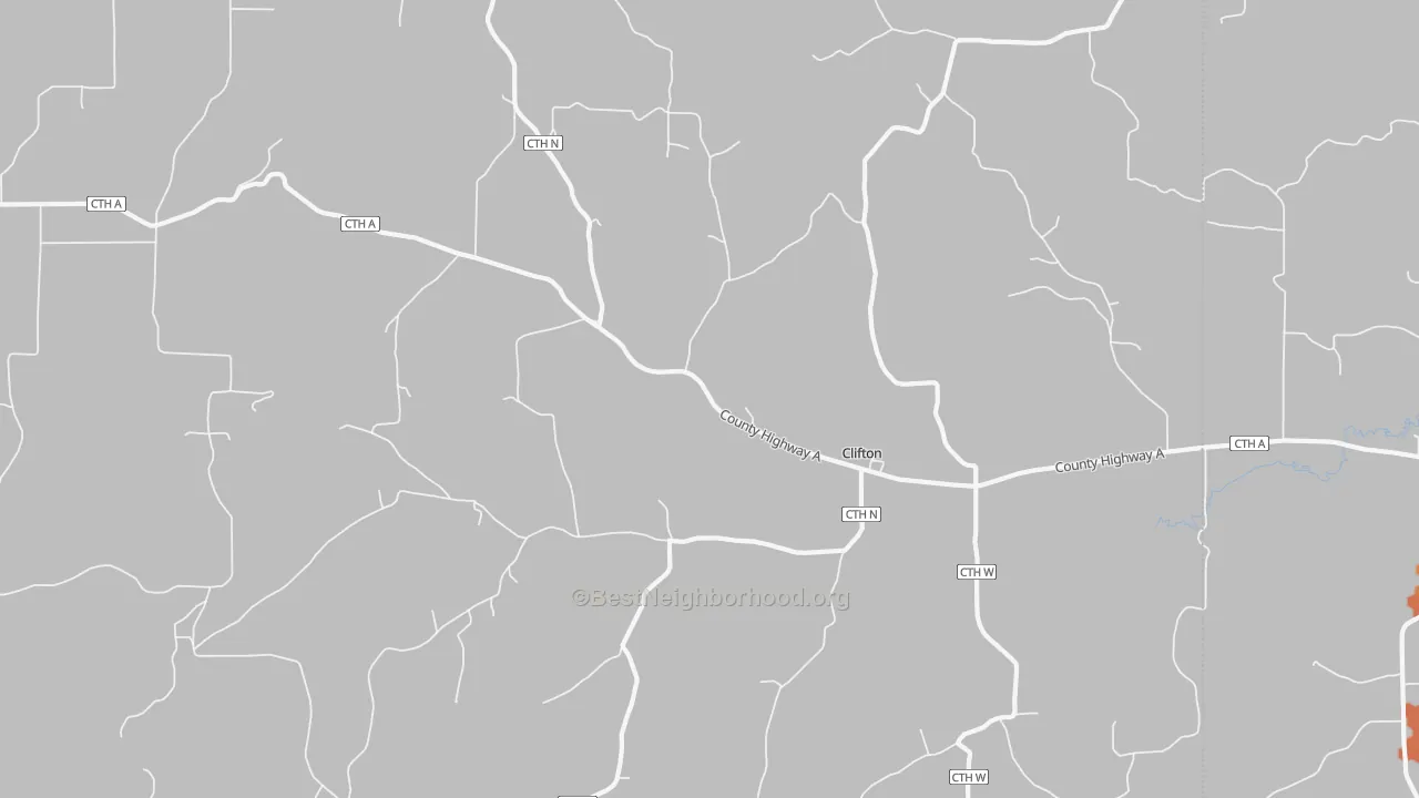 Bike Grade map of Clifton, WI
