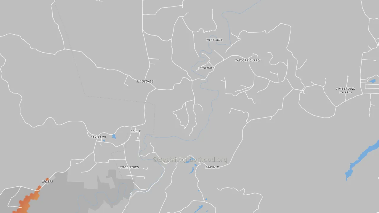 Bike Grade map of Clifty, TN