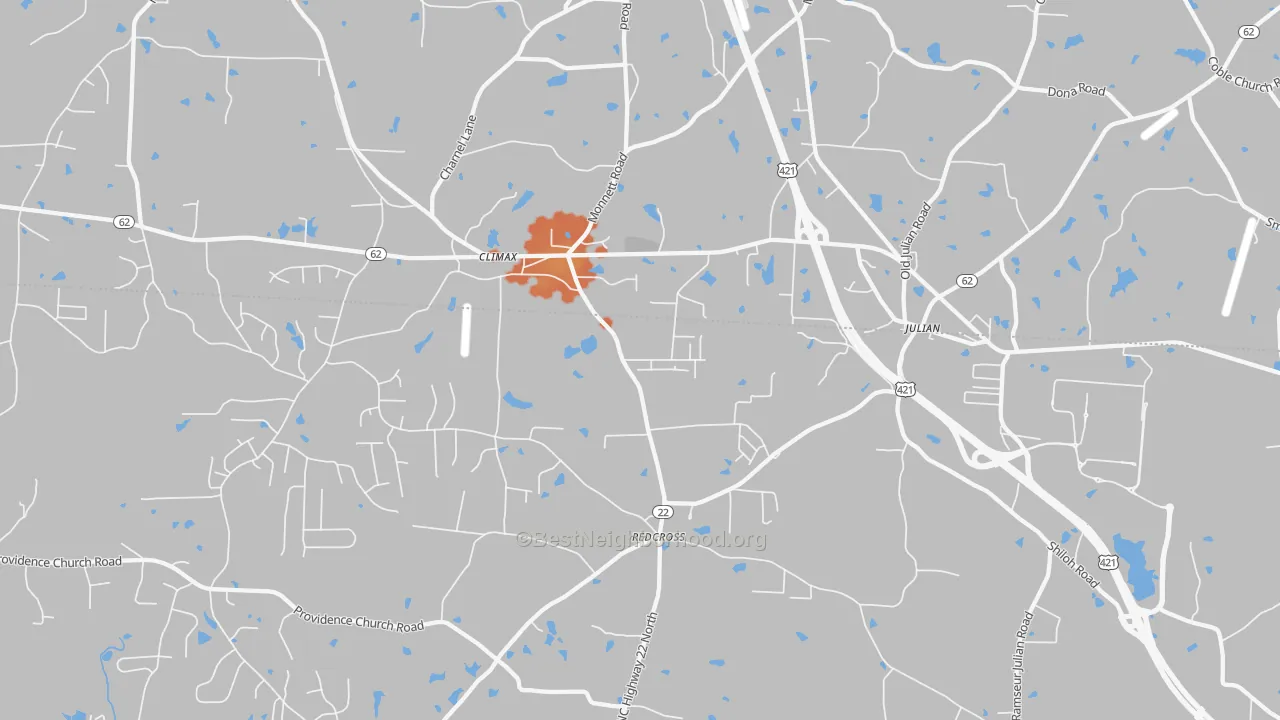 Bike Grade map of Climax, NC