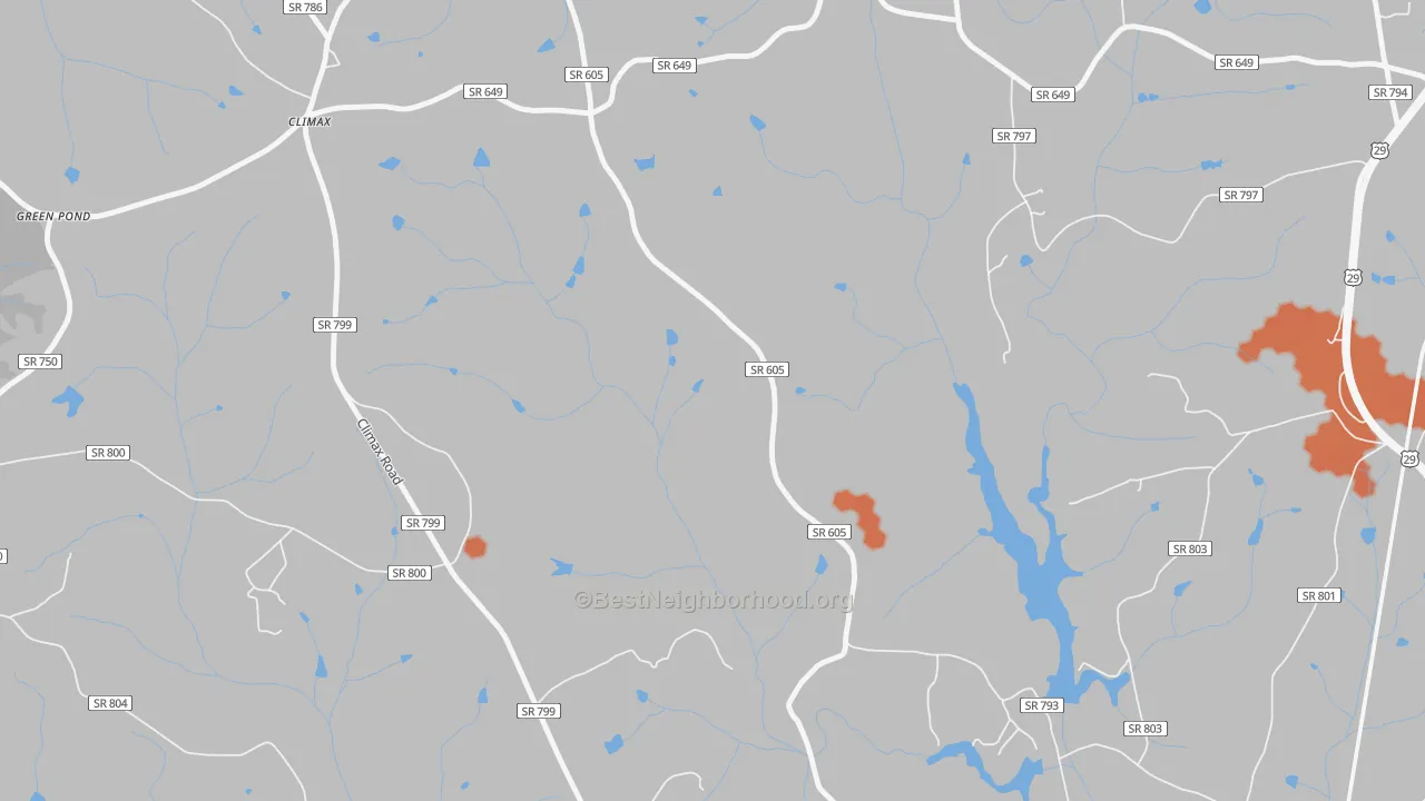 Bike Grade map of Climax, VA