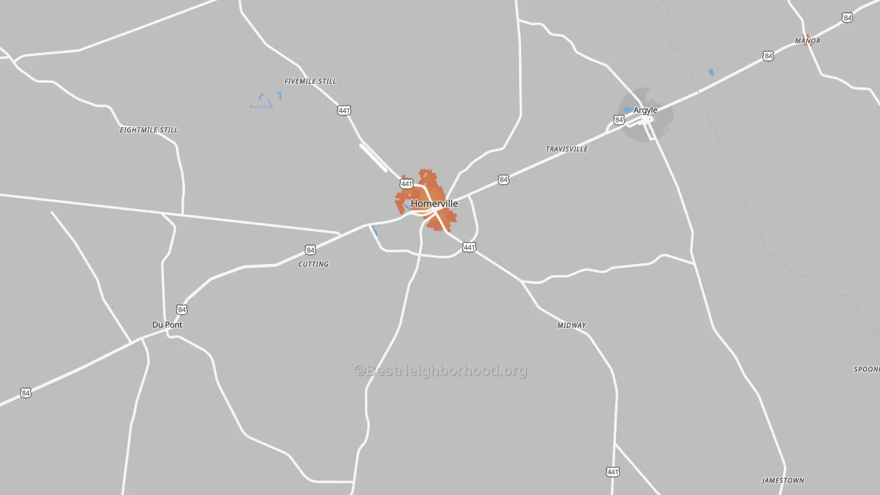Bike Grade map of Clinch County, GA