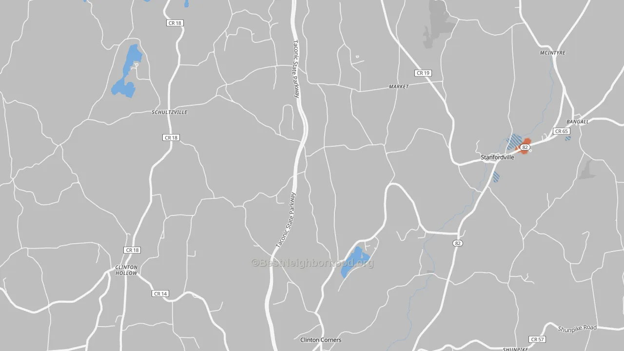 Bike Grade map of Clinton Corners, NY