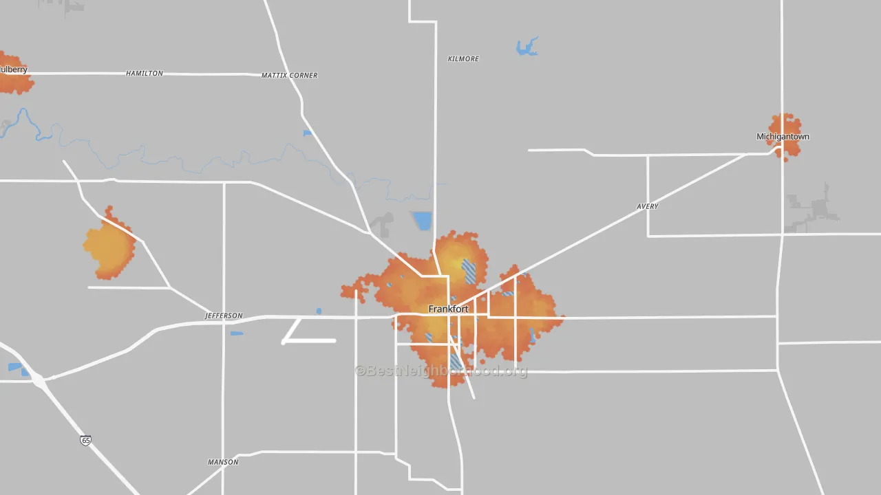 Bike Grade map of Clinton County, IN