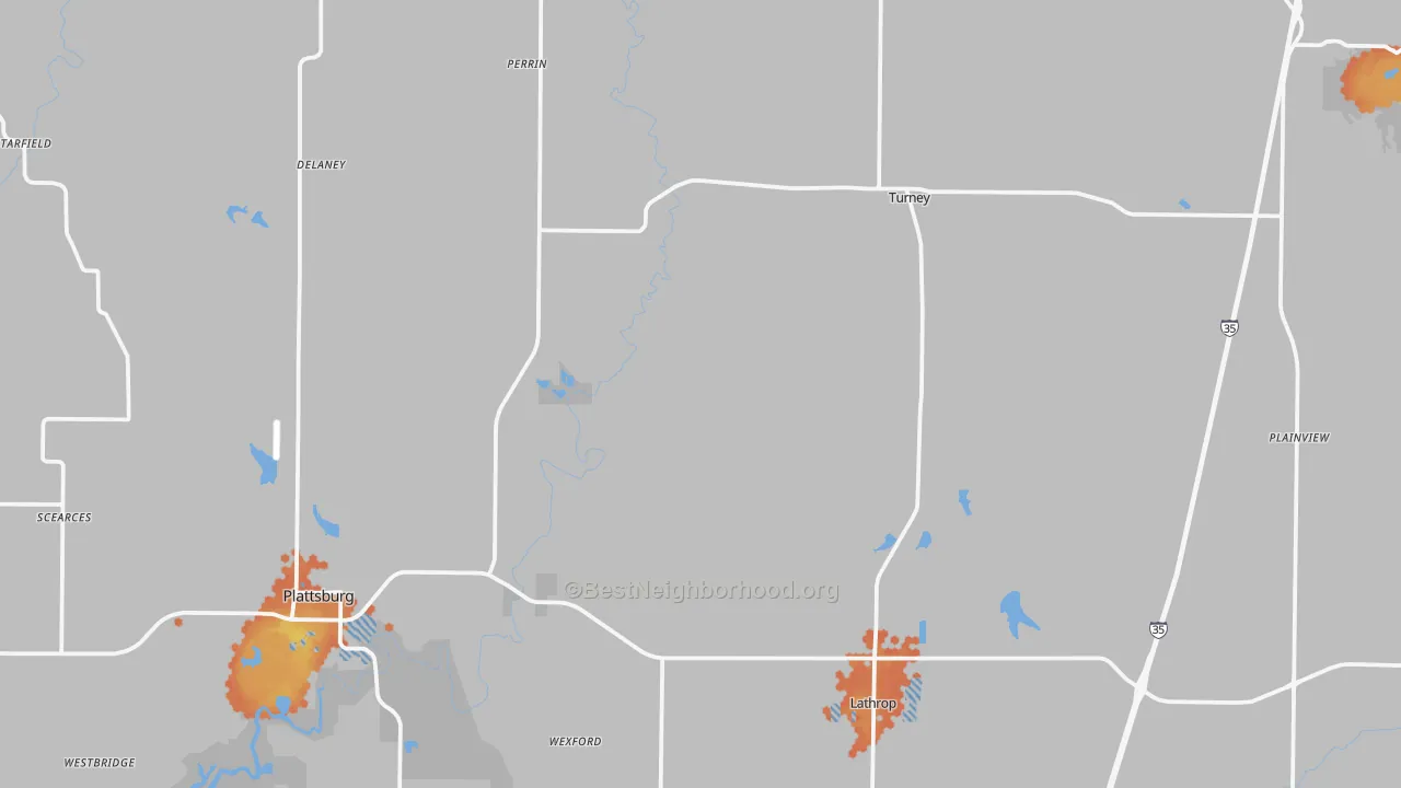 Bike Grade map of Clinton County, MO