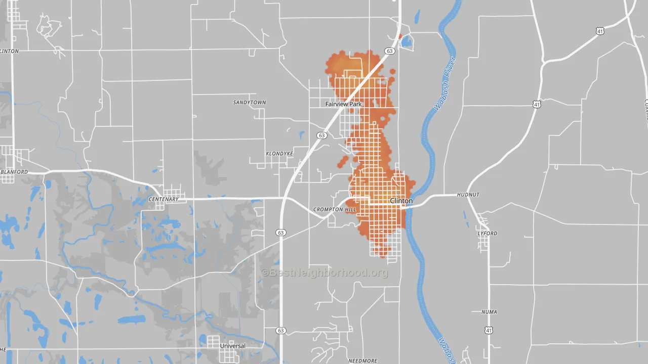 Bike Grade map of Clinton, IN