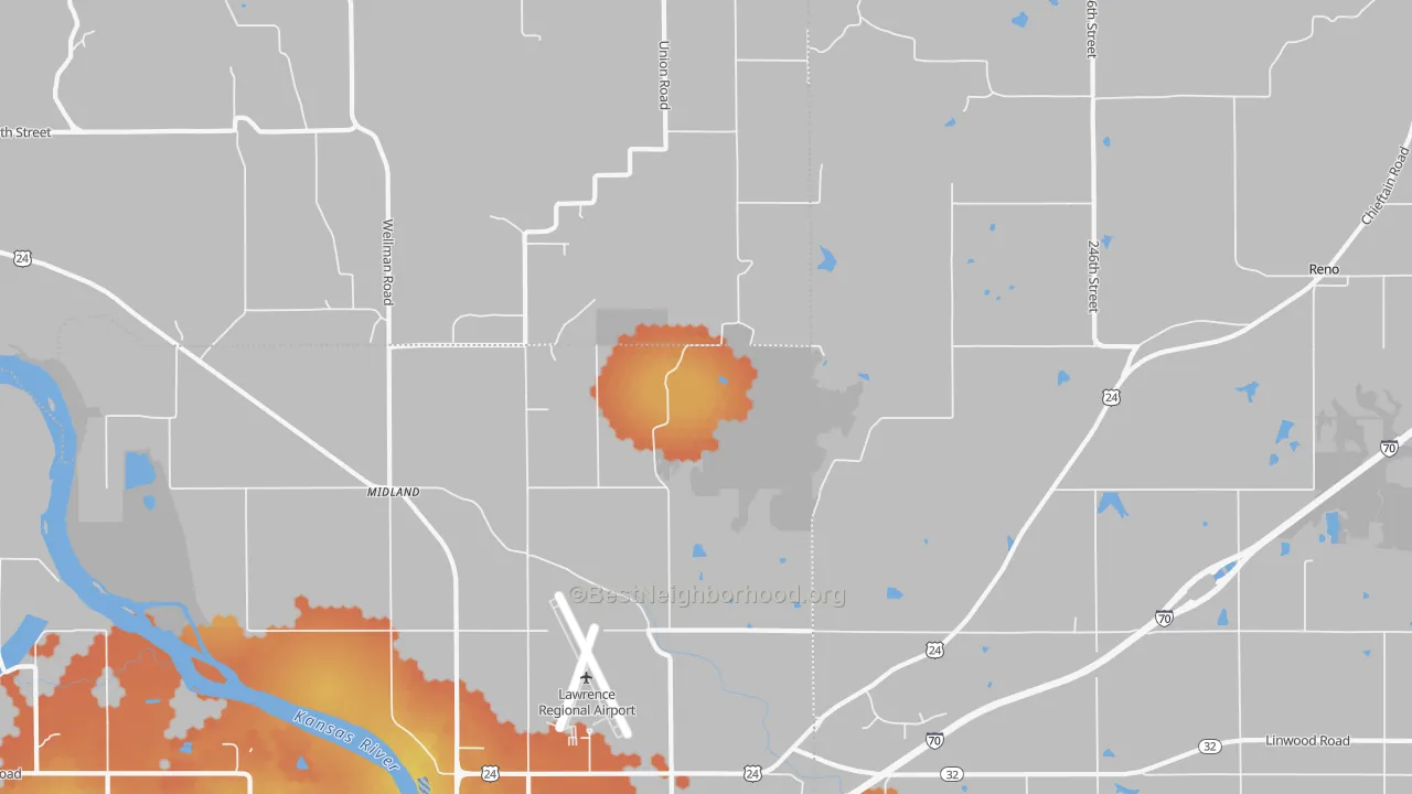 Bike Grade map of Clinton, KS